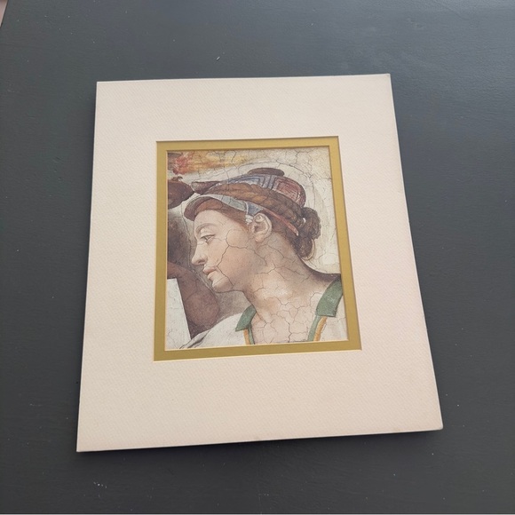Vintage Reproduction Vault of the Sistine Chapel Artwork Matted Print Women Bust - Picture 13 of 13